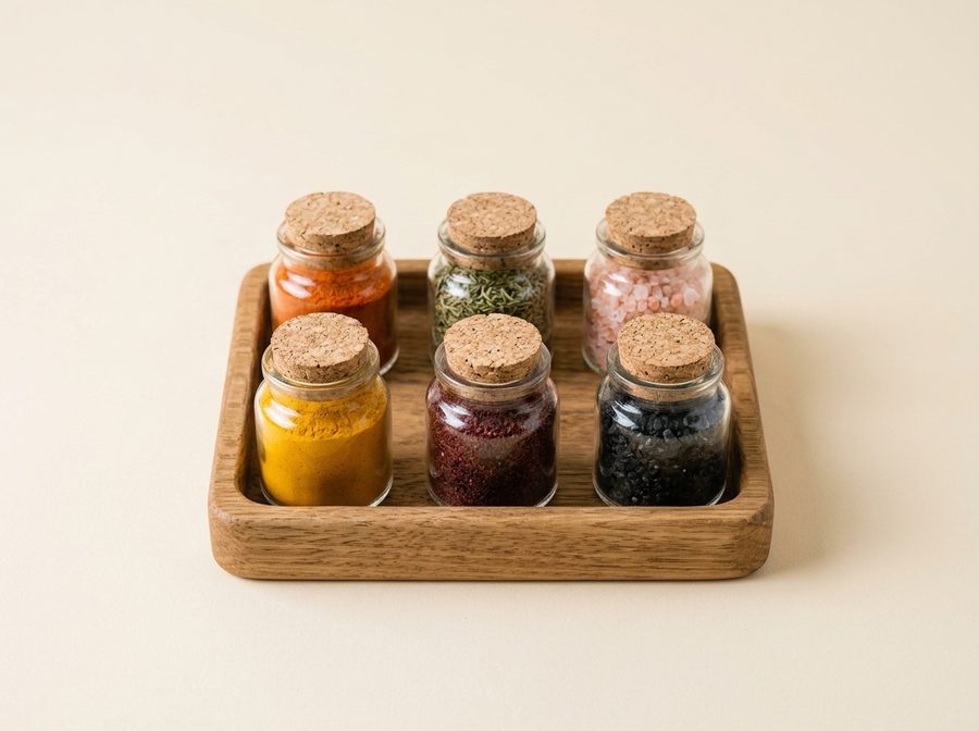 Coffret de petits bocaux d’épices